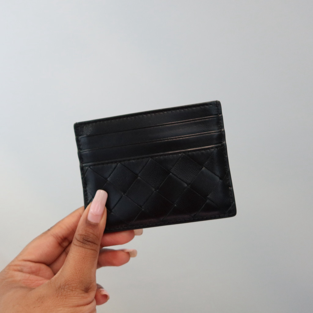 Bottega Veneta Nappa Intrecciato Card Holder Black
